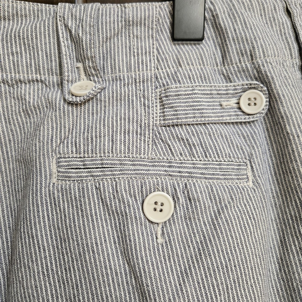Sundance Womens 12 Blue Coastal Stripe 100% Cotton Shorts Bermuda Cargo Gorpcore - Picture 5 of 14